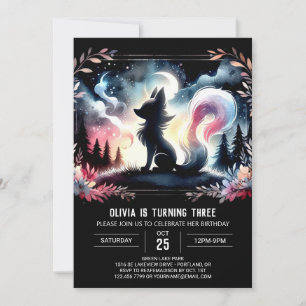 Convite Wolf Whimsical Modern Birthday