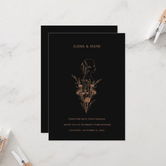 Convite Woman Silhouette Wedding Invitation