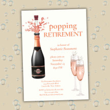 Woman's Elegant Popping Champagne Retirement