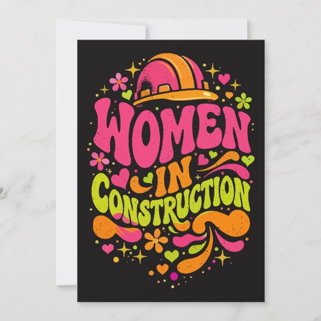 Convite Women In Construction Retro Empowerment (Frente)