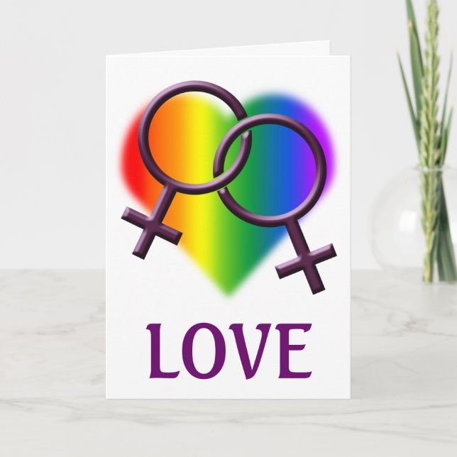 Convite Women's Gay Pride Cards Personalized Love Cards (Frente)