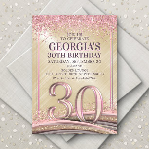 Convite Womens Glam aniversário de 30 anos