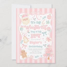 Convite Wonderful Time Of The Year Christmas Bow Birthday