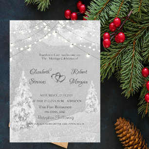 Convite Wonderland de inverno, Casamento com Cinzas de pin
