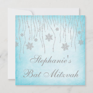 Convite Wonderland Diamond Snowflakes Bat Mitzvah