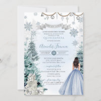 Wonderland Light Blue Snowflake Quinceanera