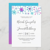 Wonderland Winter Wedful Snowfalkes Colorful