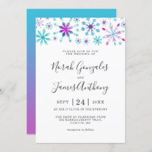 Wonderland Winter Wedful Snowfalkes Colorful