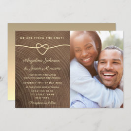 Convite Wood Photo Wedding