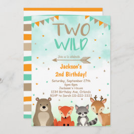 Convite Woodland 2nd Birthday Invitation, Two Wild Invite