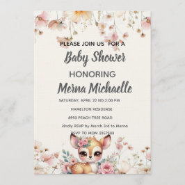 Convite woodland animal baby shower invitation