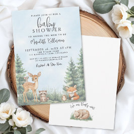 Convite Woodland Animals Adventure Baby Shower