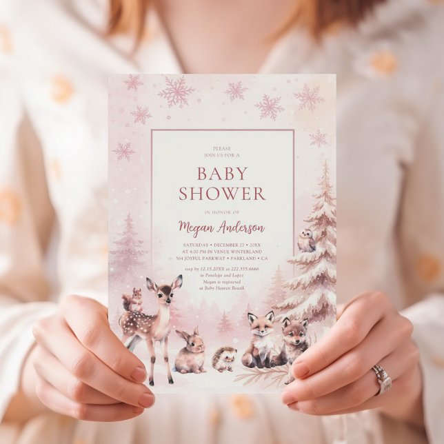 Convite Woodland Animals Baby Shower Invitation (Criador carregado)