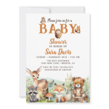 Woodland Baby Chá de fraldas Invite