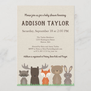 Convite Woodland Baby Shower