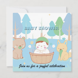 Convite Woodland Baby Shower Invitation 