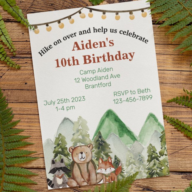 Convite Woodland Birthday (Criador carregado)