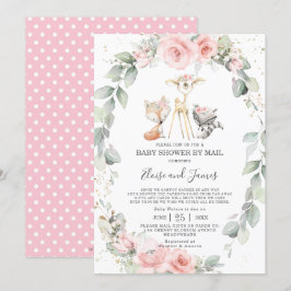 Convite Woodland Blush Floral Greenery Chá de fraldas por 
