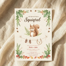 Convite Woodland budget Squirrel Greenery baby shower
