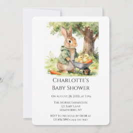 Convite Woodland Bunny Baby Shower