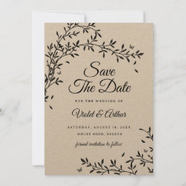 Convite Woodland Charm Weding Save The Date