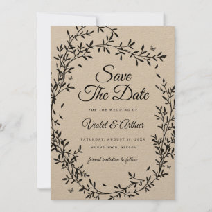Convite Woodland Charm Weding Save The Date