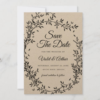 Convite Woodland Charm Weding Save The Date