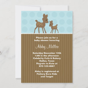 Convite Woodland Deer Baby Shower