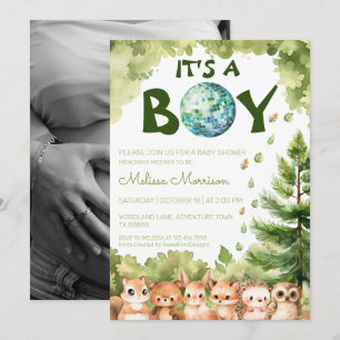 Convite Woodland Disco É Um Chá De Menino