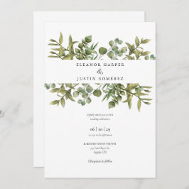 Convite Woodland Eucalyptus Greenery Casamento