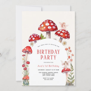Convite Woodland Fairy Mushroom Birday