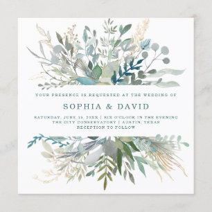 Convite Woodland Foliage Wedding