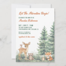 Woodland Forest Animals Adventure Baby Shower