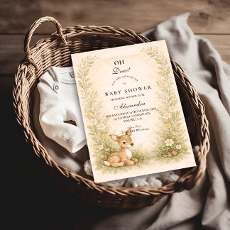 Convite Woodland Forest Baby Shower