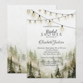 Convite Woodland,Forest,Pine Trees,String Lights