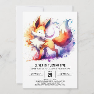 Convite Woodland Fox Birthday