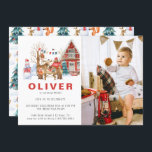 Convite Woodland Friends Winter | Festa de aniversário de<br><div class="desc">Você tem um pequeno aniversário de inverno?! Este tema de festa é perfeito para chás de fraldas ou festas de aniversário doces. Apresentando uma encantadora cena de piquenique de inverno com animais adoráveis. Alce, urso, raposas e muito mais! Este tema adorável parece ardiloso e rústico. Os tons de terra clássicos...</div>