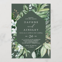 Convite Woodland Greenery Hunter Casual Casual Invitation