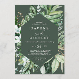 Convite Woodland Greenery Hunter Casual Casual Invitation