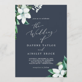 Convite Woodland Greenery | Marinho Azul Casamento De