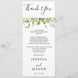 Convite Woodland Greenery Weding Menu e Obrigado