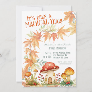 Convite Woodland Mushroom Fall Birthday
