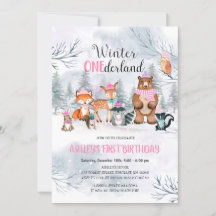 Woodland OneDerland Birthday Girl Invitation