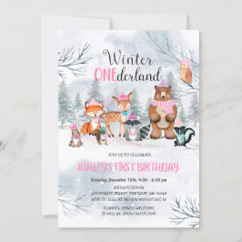 Convite Woodland OneDerland Birthday Girl Invitation