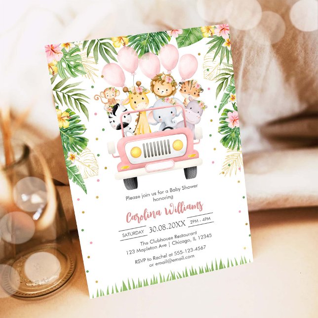 Convite Woodland Party Animals Baby Shower Invitation (Criador carregado)