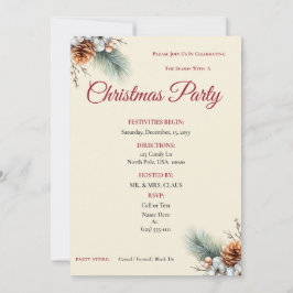 Convite Woodland Pine & Berry Customizable Invitation