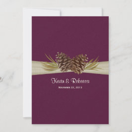 Convite Woodland Pines Deep Plum Weding
