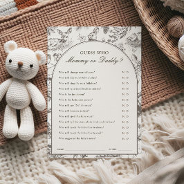 Convite Woodland Sketched Guess Who Game Card