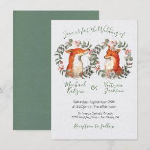 Convite Woodland, Sr. e Sra. Fox, retrato de casamento