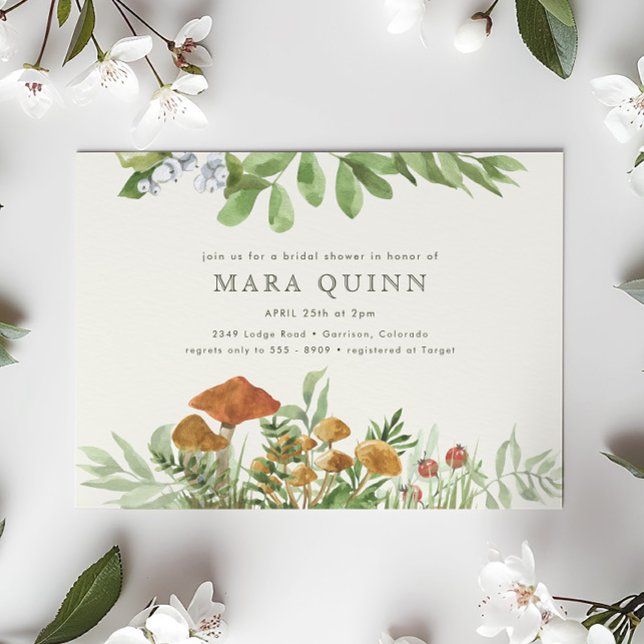 Convite Woodland Toadstool Chá de panela verde (Criador carregado)